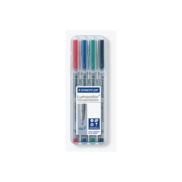 4007817304549 - Folienstift 316 F farbig sortiert 06 mm 4er-Etui non-permanent 4007817304549 Staedtler (Lumocolor) 4 Stück