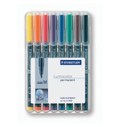 Folienstifte-Set Lumocolor, 317 WP8, 8-farbig sortiert, 1mm, Rundspitze, teils nachf&uuml;llbar