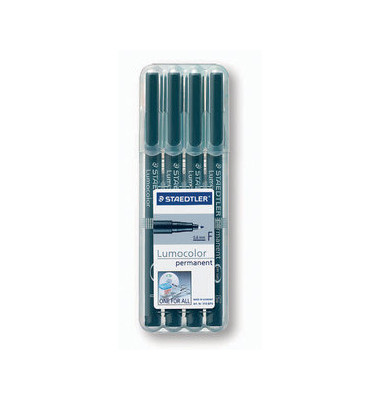 Folienstift 318 F schwarz 0,6 mm 4er-Etui permanent