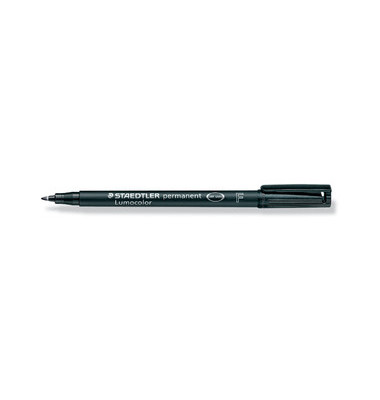 Folienstift Lumocolor, 318-9, schwarz, 0,6mm, Rundspitze, nachf&uuml;llbar