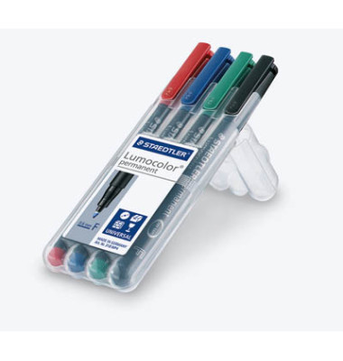 Folienstift 318 F farbig sortiert 0,6mm 4er-Etui  permanent