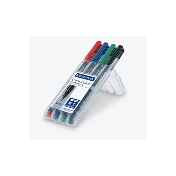 4007817310809 - Folienstift 318 F farbig sortiert 06mm 4er-Etui  permanent 4007817310809 Staedtler (Lumocolor) 4 Stück