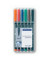 Folienstifte-Set Lumocolor, 318 WP6, 6-farbig sortiert, 0,6mm, Rundspitze, teils nachf&uuml;llbar