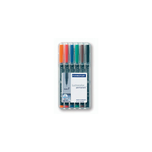 4007817323670 - Folienstift 318 F farbig sortiert 06 mm 6er-Etui permanent 4007817323670 Staedtler (Lumocolor) 6 Stück