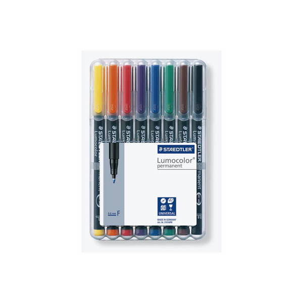 4007817323694 - Folienstift 318 F farbig sortiert 06 mm 8er-Etui permanent 4007817323694 Staedtler (Lumocolor) 8 Stück