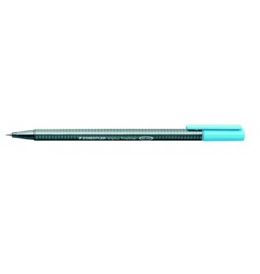 Fineliner triplus 334, 334-34, silber (Schreibfarbe: aquablau), 0,3mm