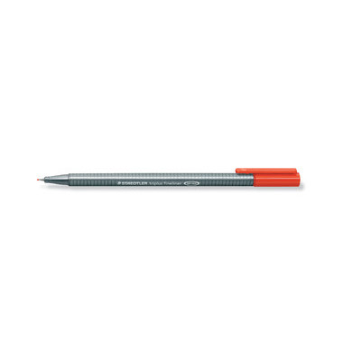 Fineliner triplus 334, 334-2, silber (Schreibfarbe: rot), 0,3mm