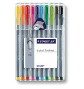 Fineliner-Set triplus 334, 334 SB10, silber (Schreibfarbe: 10-farbig sortiert), 0,3mm