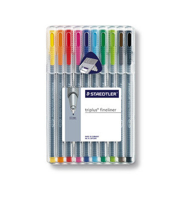 Fineliner-Set triplus 334, 334 SB10, silber (Schreibfarbe: 10-farbig sortiert), 0,3mm