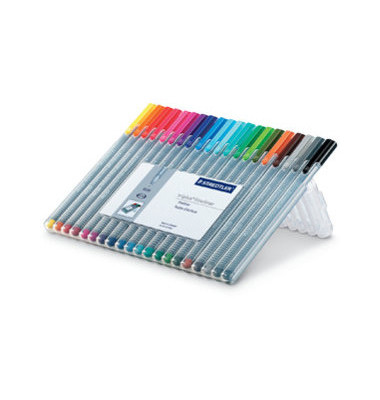 Fineliner-Set triplus 334, 334 SB20, silber (Schreibfarbe: 20-farbig sortiert), 0,3mm