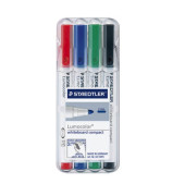 Boardmarker-Set Lumocolor 341 compact, 341-WP4, Etui, 4-farbig sortiert, 1-2mm Rundspitze