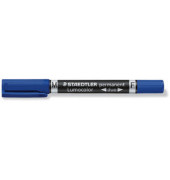 Permanentmarker Lumocolor Duo 348, 348-3, blau, 0,6mm+1,5mm Rundspitze