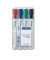 Boardmarker-Set Lumocolor 351, 351-WP4, Etui, rot, blau, gr&uuml;n, schwarz, 2mm Rundspitze