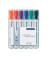 Boardmarker-Set Lumocolor 351, 351-WP6, Etui, rot, blau, gr&uuml;n, schwarz, orange, violett, 2mm Rundspitze