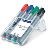 Flipchartmarker-Set Lumocolor, 356 WP4, Packung, rot,blau,grün,schwarz, 2mm Rundspitze