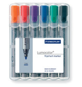 Flipchartmarker-Set Lumocolor, 356 WP6, Packung, 6-farbig sortiert, 2mm Rundspitze
