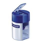 Spitzdose mit Behälter transparent/blau/silber 