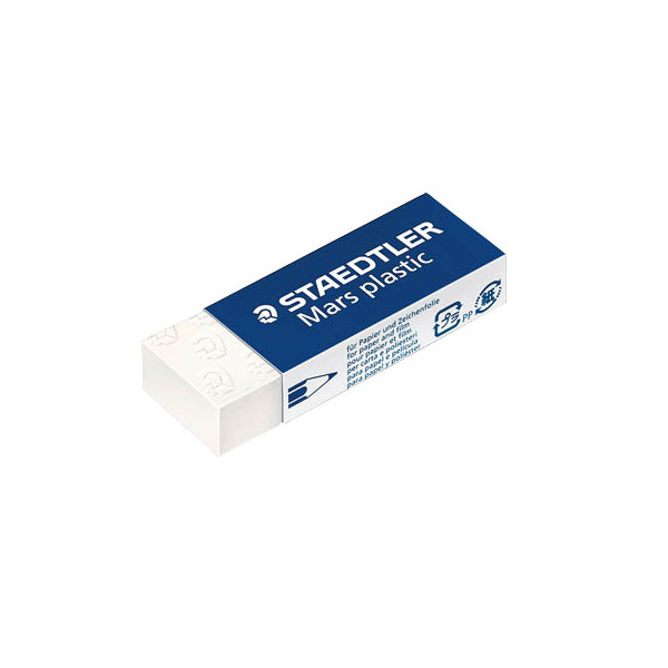 4007817504598 - Radierer STAEDTLER Mars plastic alterungsbeständig geringe Krümelbildung B 22 x T 12 x H 65 mm weiß
