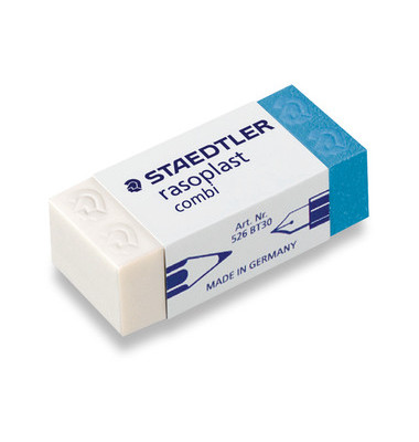 Radiergummi rasoplast 42 x 18 x 12mm wei&szlig;/blau