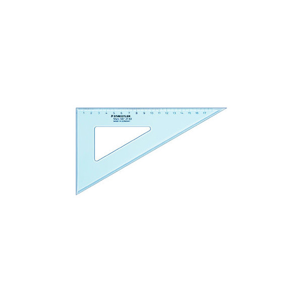 10 Stück Staedtler Kunststoff-Zeichendreieck Mars 5672160 blau-transparent 60° 23cm 4007817534014 Staedtler