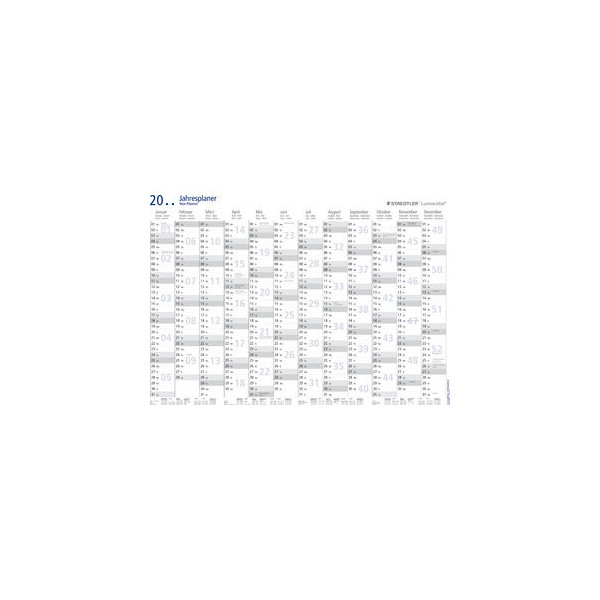 4007817641156 - Plakatkalender 641YP1DE Lumocolor 14 Monate 1 Seite 84x60cm (A1 quer) abwischbar 2025 4007817641156 Staedtler 4007817641156 - Plakatkalender 641YP1DE Lumocolor 14 Monate 1 Seite 84x60cm (A1 quer) abwischbar 2025 4007817641156 Staedtler