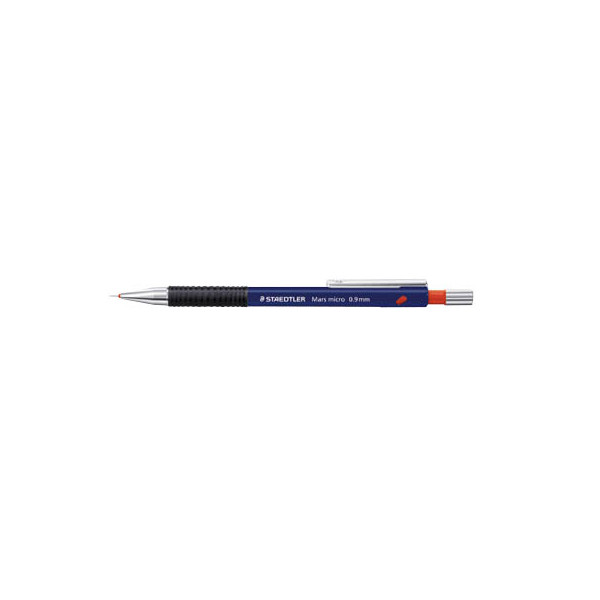 4007817708323 - STAEDTLER Druckbleistift Mars micro blau 09 mm Minenstärke versenkbare Spitze mit Radierer rutschfeste (775 09-3)