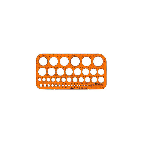 4014509003116 - Kunststoff-Kreisschablone 1315 orange-transparent Ø 1-36 4014509003116 - Kunststoff-Kreisschablone 1315 orange-transparent Ø 1-36