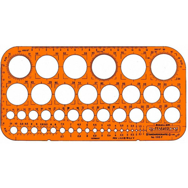 4014509003123 - Kunststoff-Kreisschablone 1315F orange-transparent Ø 1-36mm 45 Kreise 4014509003123 1315F 4014509003123 - Kunststoff-Kreisschablone 1315F orange-transparent Ø 1-36mm 45 Kreise 4014509003123 1315F