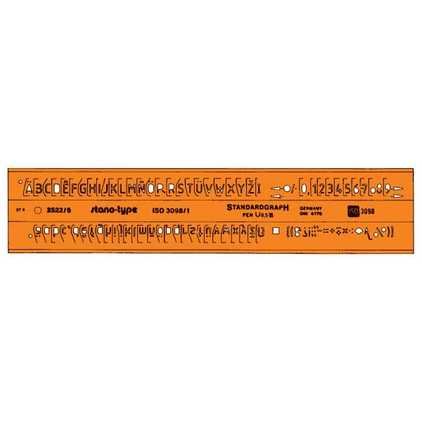 4014509021424 - Kunststoff-Schablone Schrift 2522-35 orange-transparent Schrifthöhe 35mm 4014509021424 - Kunststoff-Schablone Schrift 2522-35 orange-transparent Schrifthöhe 35mm