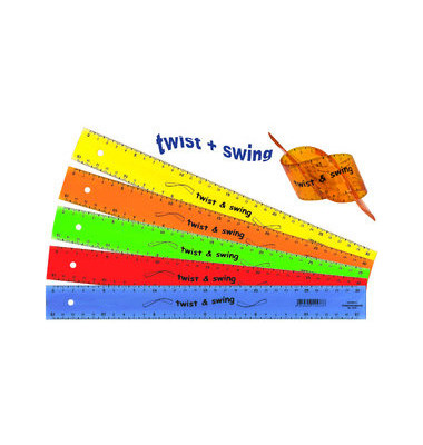 Kunststoff-Lineal Twist'n Swing 9040 farbig sortiert 30cm