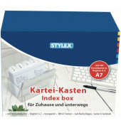 Karteibox inkl. 100 Kar.+ Reg A7 quer Kunstst.