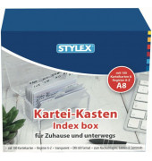 Karteibox A8 quer transparent 