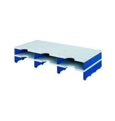 Sortierstation doc Jumbo mit 6 Fächern C4 grau/blau Aufbaueinheit Sortierstation doc Jumbo mit 6 Fächern C4 grau/blau Aufbaueinheit