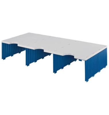 Sortierstation doc Jumbo mit 3 Fächern C4 grau/blau Aufbaueinheit Sortierstation doc Jumbo mit 3 Fächern C4 grau/blau Aufbaueinheit