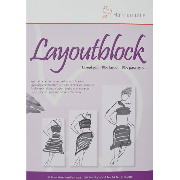 5 Stück Hahnemühle Schleicher & Schuell Layout Block A4 mit 75 Blatt 75g 4011367250409 Hahnemühle