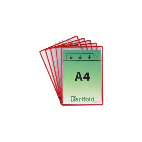 3377991545030 - Klarsichthängetafel A4 hoch rot A4 hoch 3377991545030 154503 5 Stück