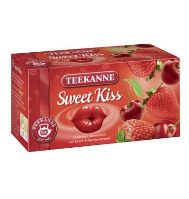 Früchtetee Sweet Kiss Erdbeer Kirsch kuvertiert 20x 3g Beutel