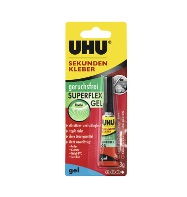 Sekundenkleber 45565 SUPERFLEX GEL, 3g, permanent
