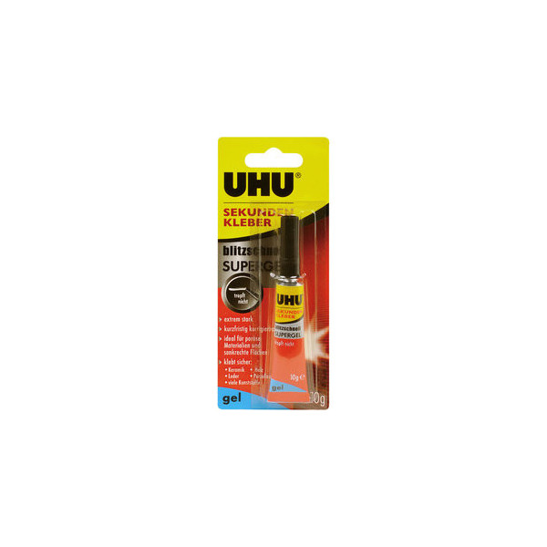 6 Stück UHU Sekundenkleber 48720 blitzschnell SUPERGEL, 10g, permanent 4026700487206 UHU 10 Gramm