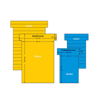 T-Karten 542156 Größe 2 karibikblau 44x70mm 170g liniert