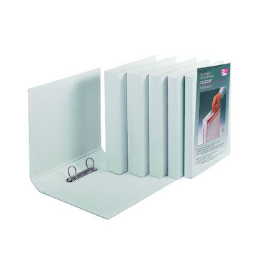 Präsentationsringbuch VELODUR® 1139190, A4 2 Ringe 50mm Ring-Ø Pappe/PP-Folie, 2 Außentaschen, weiß
