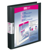 Präsentationsringbuch VELODUR® 1143180, A4 2 Ringe 25mm Ring-Ø Pappe/PP-Folie, 2 Außentaschen, schwarz