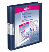 Präsentationsringbuch VELODUR® 1143150, A4 2 Ringe 25mm Ring-Ø Pappe/PP-Folie, 2 Außentaschen, blau
