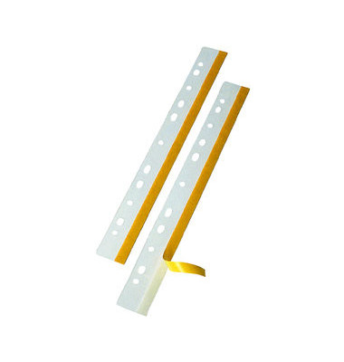 Abheftstreifen HEFTFIX 2001 000, 2,5x29,2cm (BxL), Polyester mit Kunststoffdeckleiste, transparent