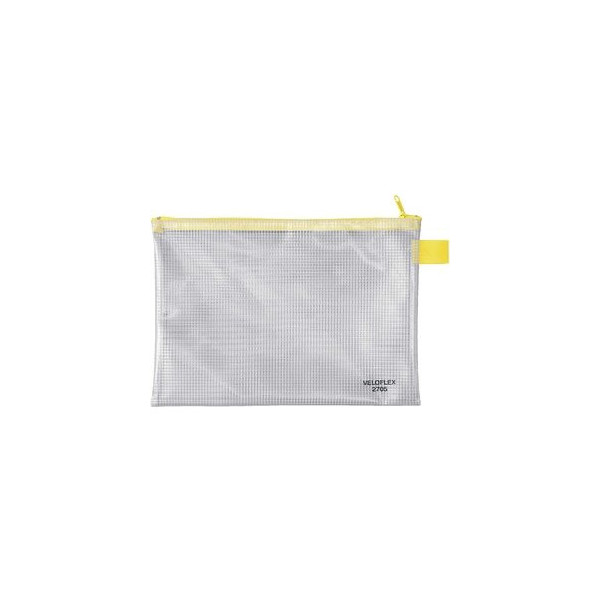 4000225270505 - Reißverschlußtasche Mesh Bag PVC A5 250x180mm farblos gelb 4000225270505 Veloflex