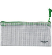 Reißverschlußtasche Mesh Bag PVC A6 200x100mm farblos/grün