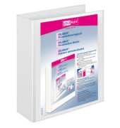 Präsentationsringbuch VELODUR® 4139190, A4 4 Ringe 50mm Ring-Ø Pappe/PP-Folie, 2 Außentaschen, weiß