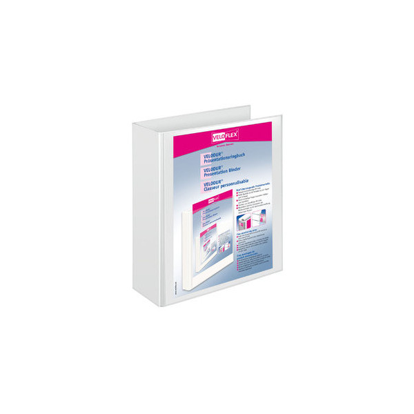 4000225025242 - Präsentationsringbuch VELODUR® 4139190 A4 4 Ringe 50mm Ring-Ø Pappe PP-Folie 2 Außentaschen weiß 4000225025242 Veloflex