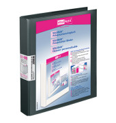 Präsentationsringbuch VELODUR® 4143180, A4 4 Ringe 25mm Ring-Ø Pappe/PP-Folie, 2 Außentaschen, schwarz