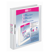 Präsentationsringbuch VELODUR® 4143190, A4 4 Ringe 25mm Ring-Ø Pappe/PP-Folie, 2 Außentaschen, weiß
